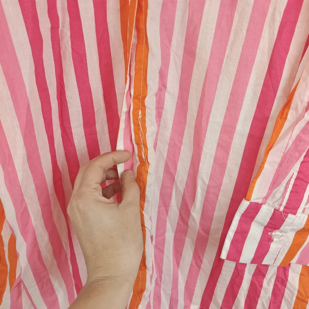 Beach Riot Nwot Alexa Coverup Button Down Sunset Stripes Pink Orange Sz L/XL - Picture 10 of 14
